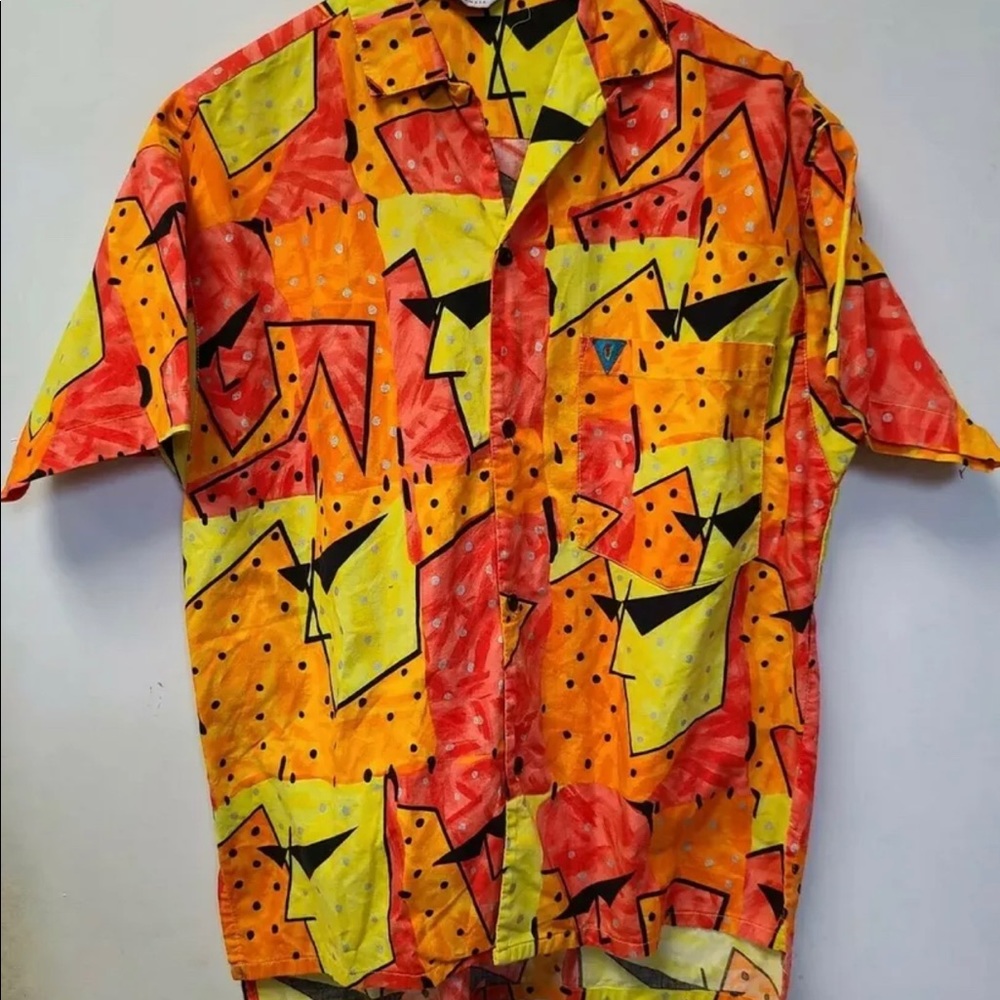 GRAIL! Vtg Catchit all over print single stitch shirt - surf skate 80s 90s AOP